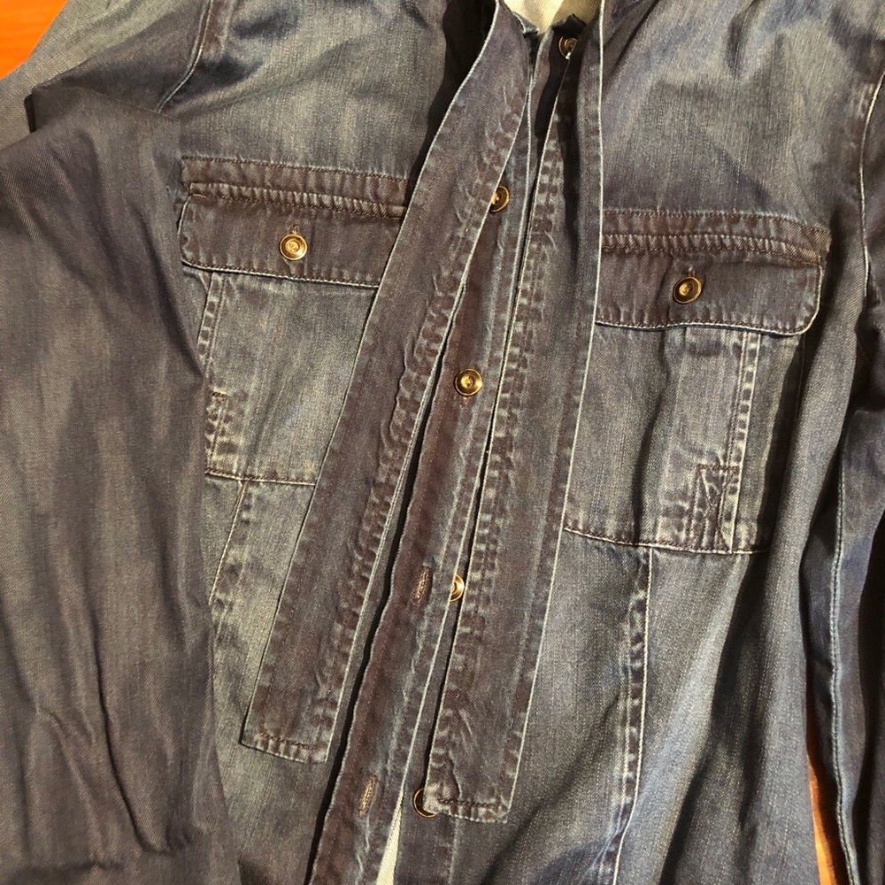 CAbi Denim Button Down Blouse